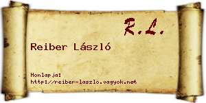 Reiber László névjegykártya